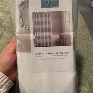 Habitat Cream and Tan Shower Curtain Set